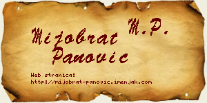 Mijobrat Panović vizit kartica